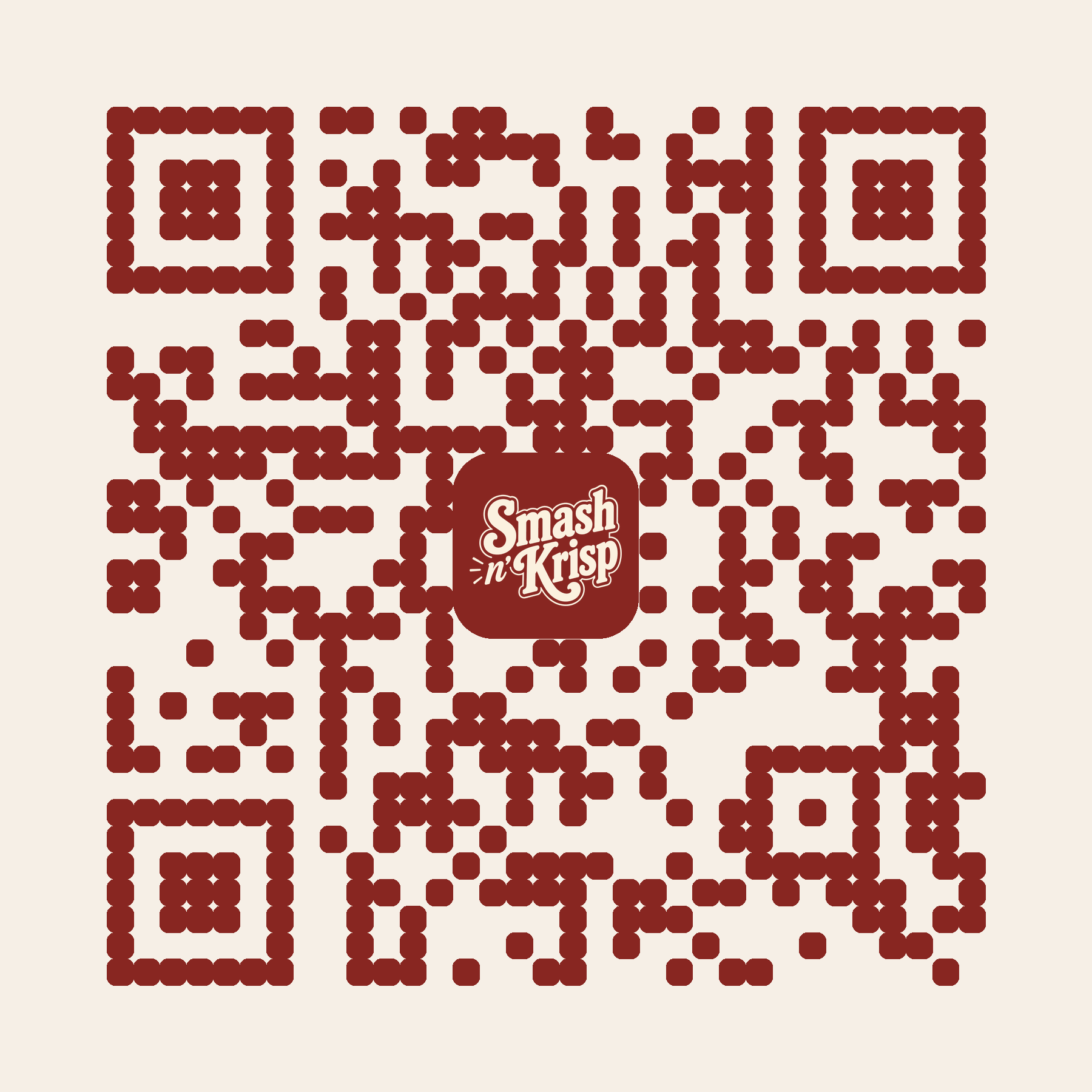 QR code linking to the Smash n' Krisp InstaPay payment page
